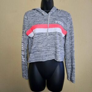 Victoria's Secret PINK Striped Crop Hoodie